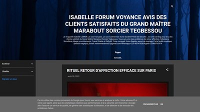 ISABELLE FORUM VOYANCE AVIS DES CLIENTS SATISFAITS DU GRAND MAÎTRE MARABOUT SORCIER TEGBESSOU