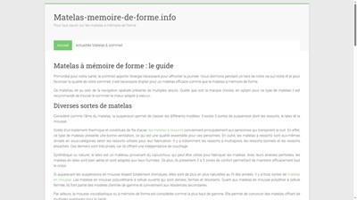 Guide d'achat de matelas à mémoire de forme.