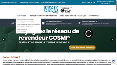 Ecran LED Intérieurs et extérieurs - Enseigne extérieure à LED  AGR DISPLAY COSMI FRANCE ECRAN LED