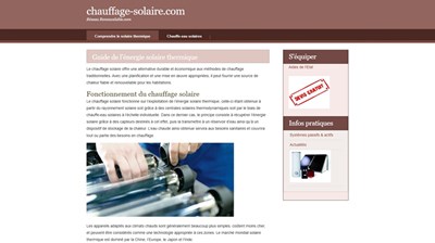 tout sur le chauffage solaire