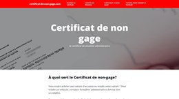 certificat de non gage